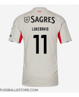 Günstige Benfica Dodi Lukebakio #11 Auswärtstrikot 2025-26 Kurzarm